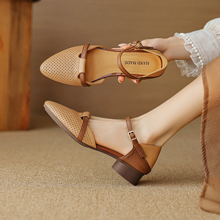 Womens Genuine Leather Heels Classic Fit - BritishMode