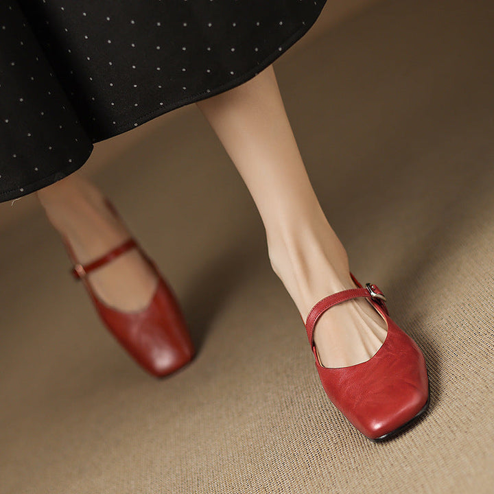 Womens Flats Genuine Leather Slip-On