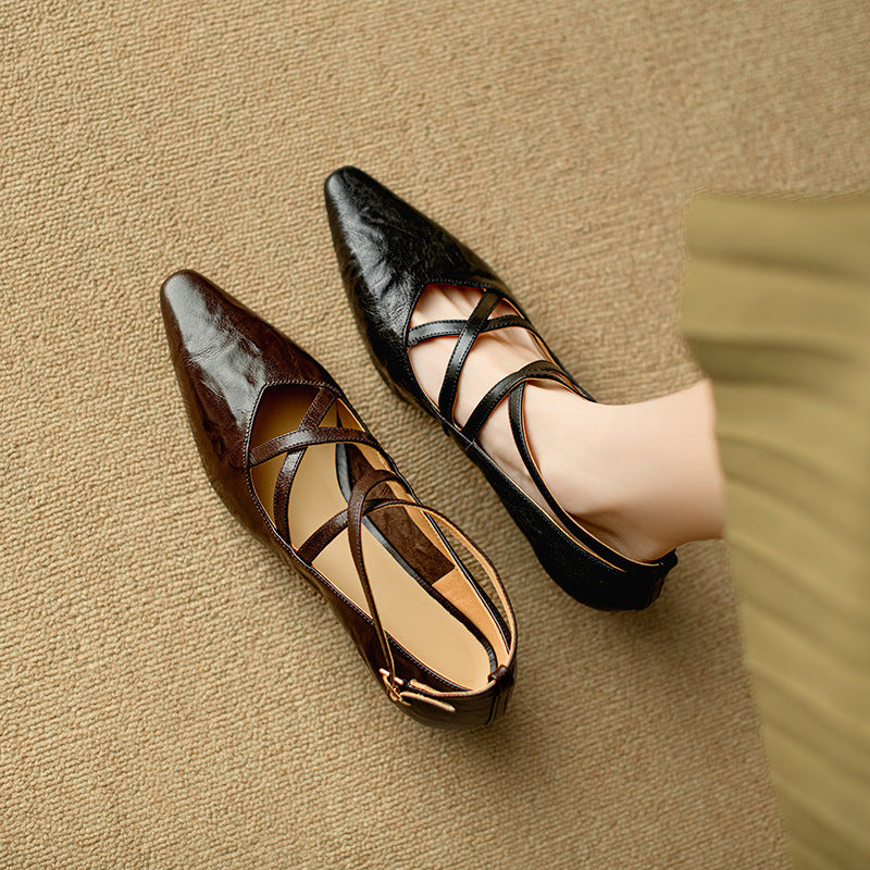 Womens Genuine Leather Heels Classic Fit