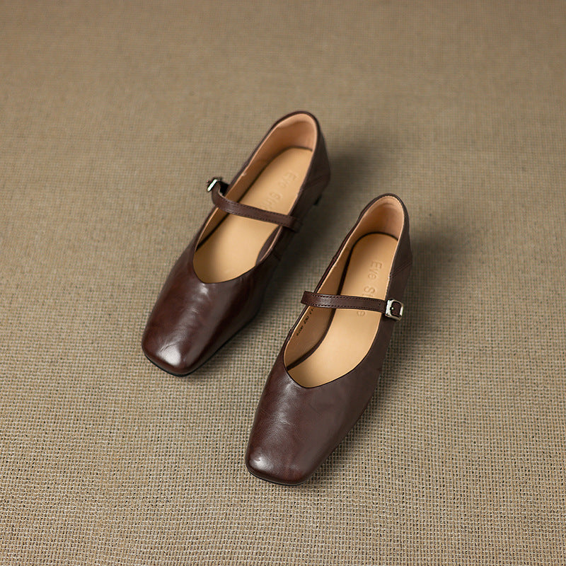 Womens Flats Genuine Leather Slip-On