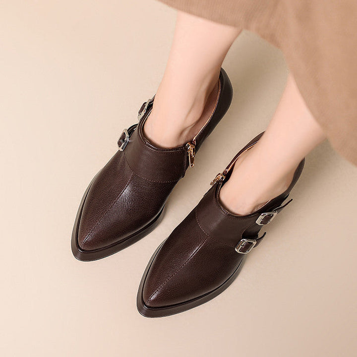 Womens Genuine Leather Heels Classic Fit
