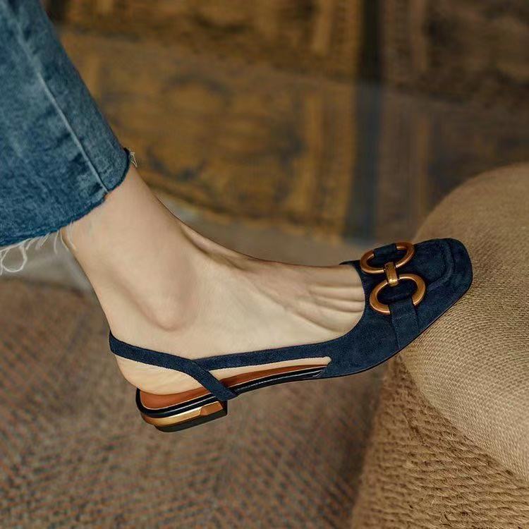 Womens Slingback Shoes Leather Strap Elegant Fit
