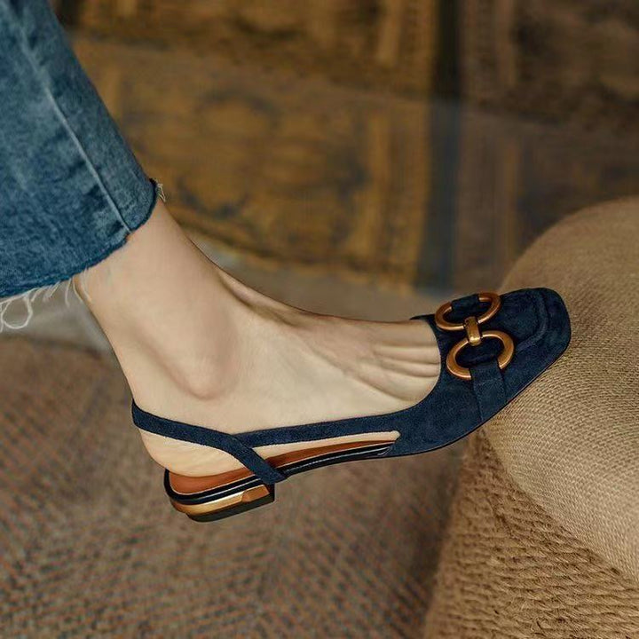 Womens Slingback Shoes Leather Strap Elegant Fit