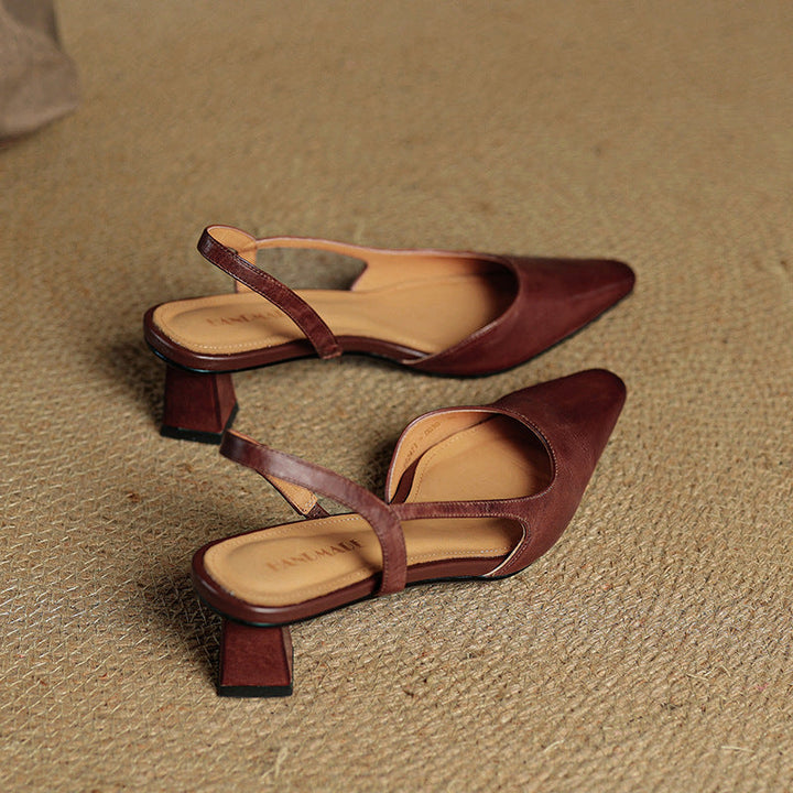 Womens Genuine Leather Heels Classic Fit