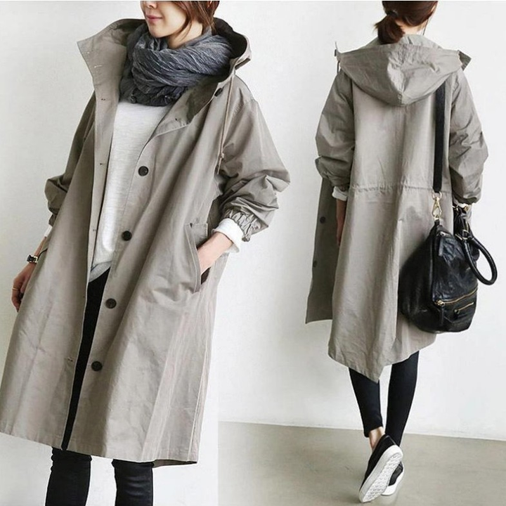 Womens Trench Coat Waterproof Large Hooded