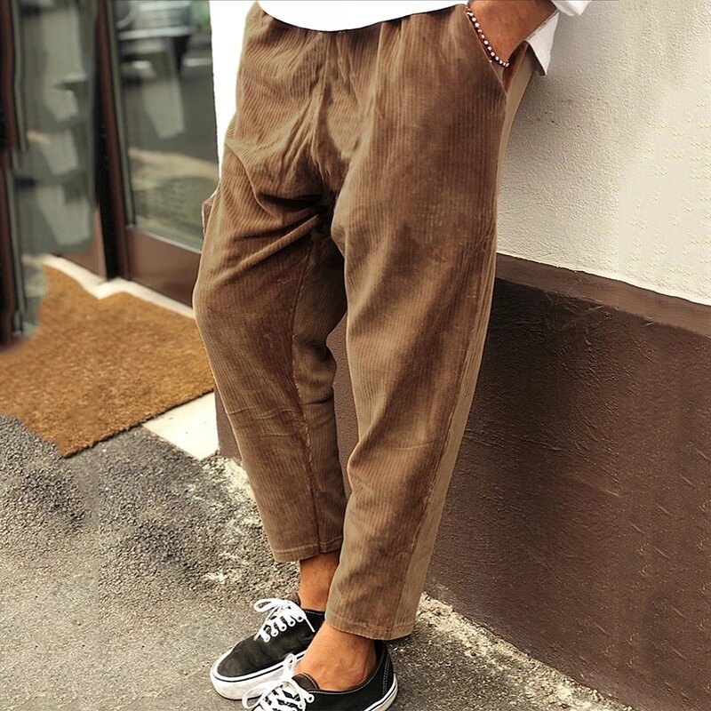Mens Corduroy Pants Comfortable Relaxed Fit - BritishMode