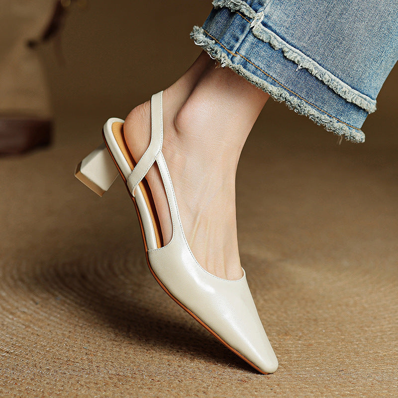 Womens Genuine Leather Heels Classic Fit