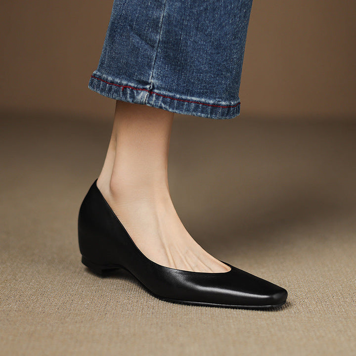 Womens Genuine Leather Flats Slip-On Style