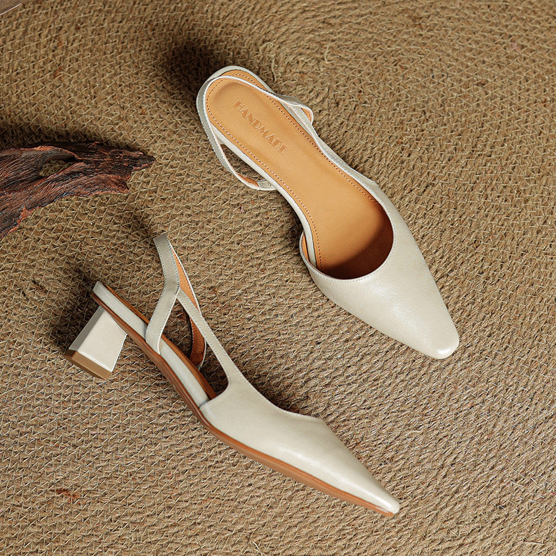 Womens Genuine Leather Heels Classic Fit