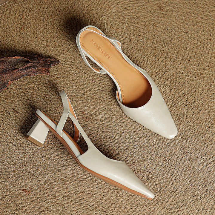 Womens Genuine Leather Heels Classic Fit