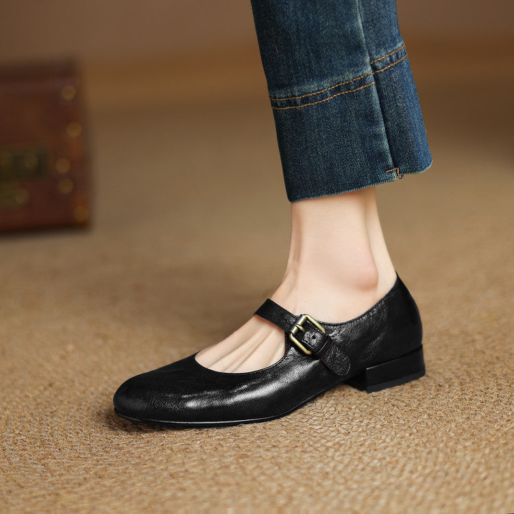 Womens Genuine Leather Shoes Classic Fit