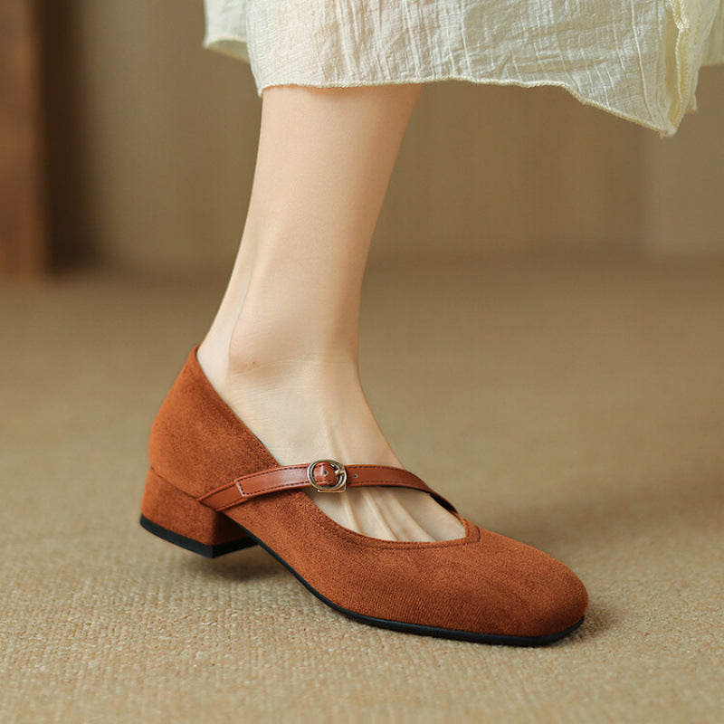 Womens Suede Heels Classic Fit