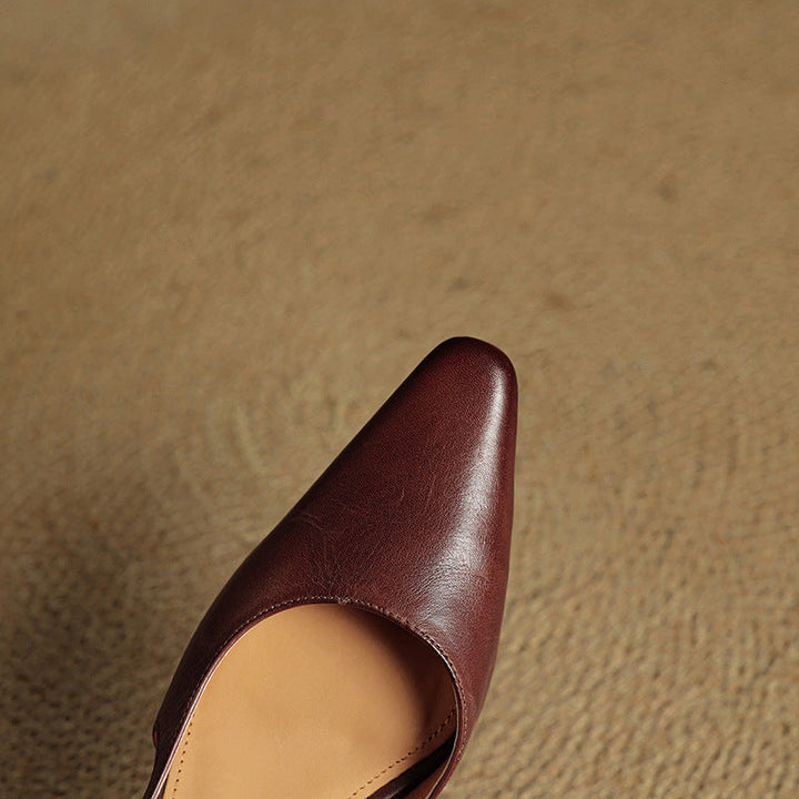 Womens Genuine Leather Heels Classic Fit