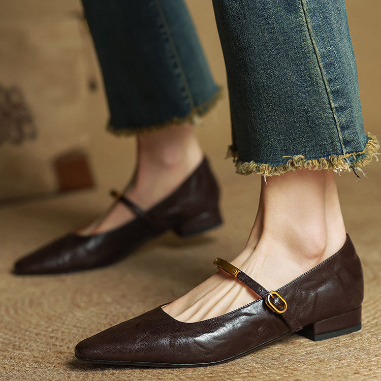 Womens Genuine Leather Pumps Classic Fit