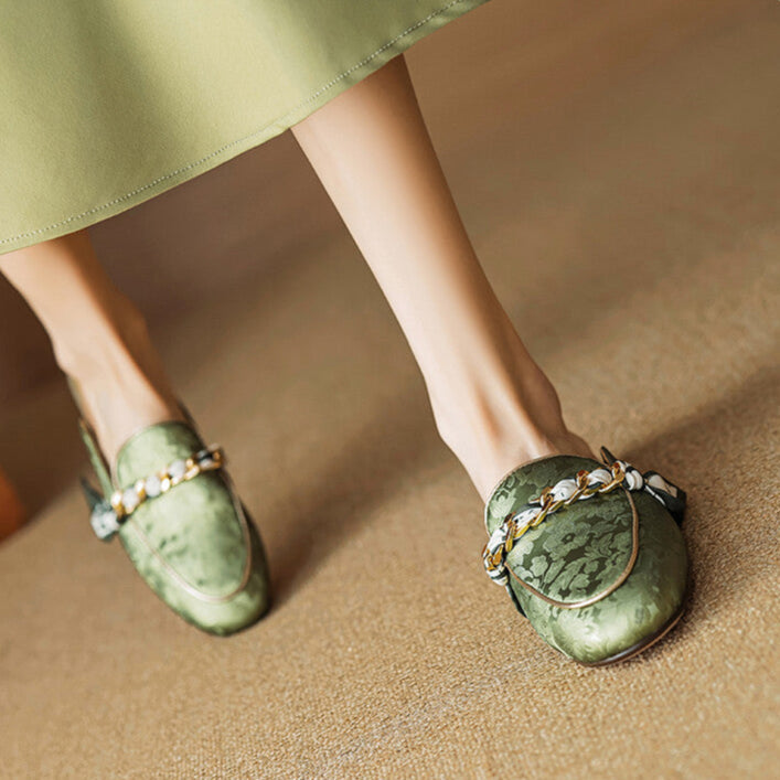 Womens Genuine Leather Mules Slip-On Style
