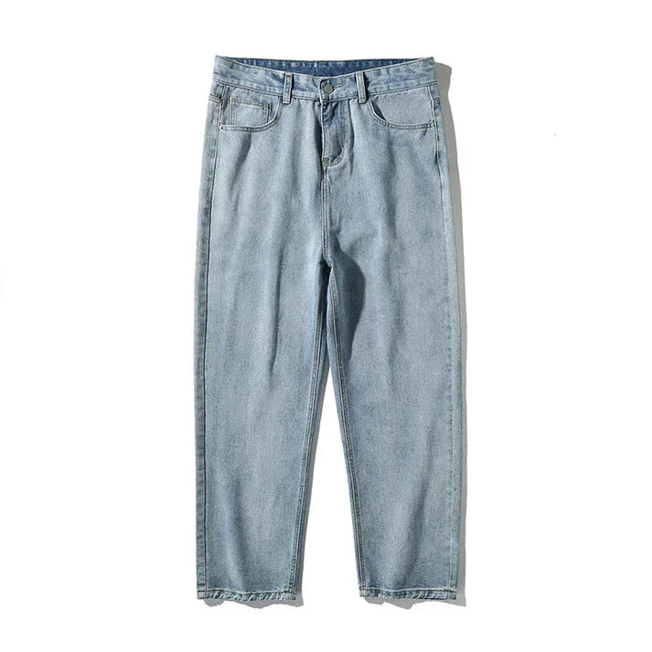 Mens Wide-Leg Jeans Classic Fit Denim
