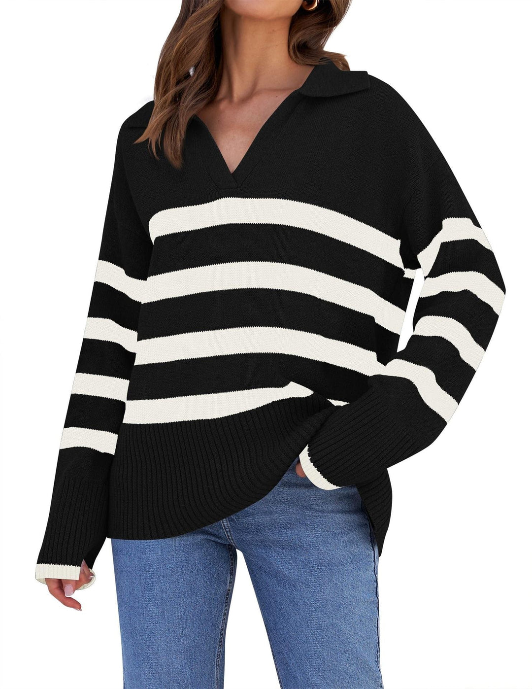 Womens Oversized Knit Sweater Cozy Casual Fit
