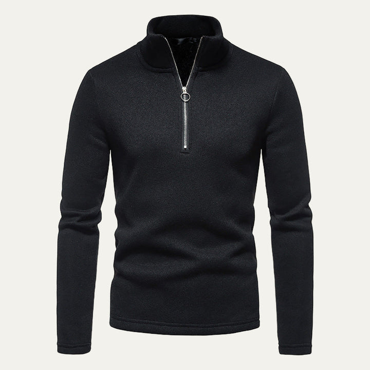 Mens Pullover Half Zip Textured Mock Neck