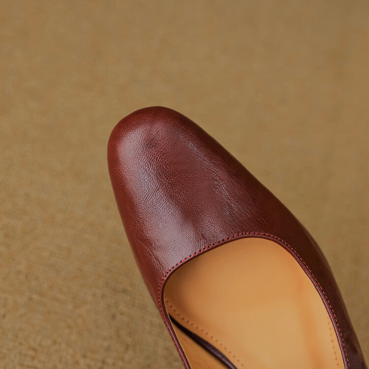 Womens Leather Mules Genuine Leather Slip-On