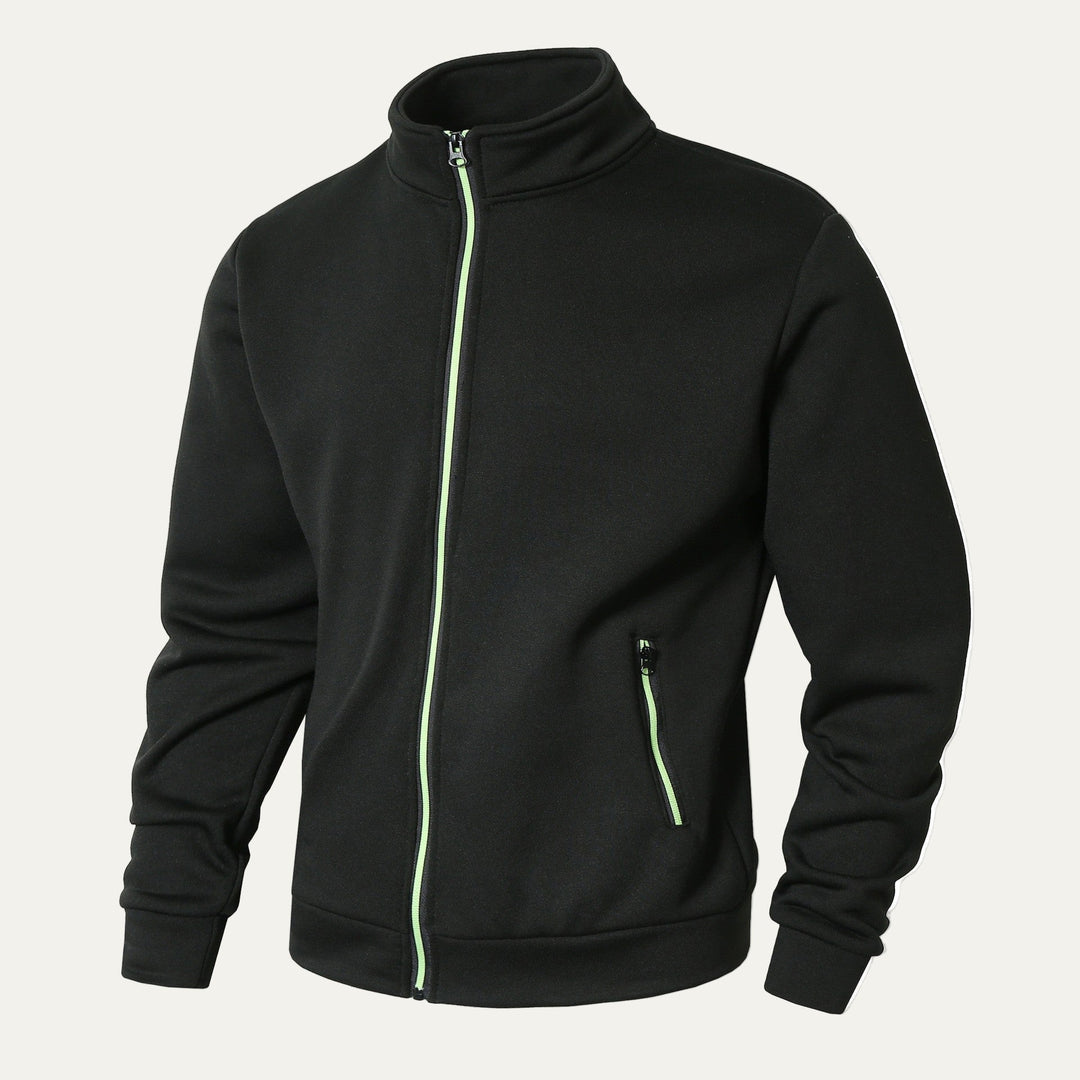 Mens Track Jacket Stand Collar Contrast Zipper