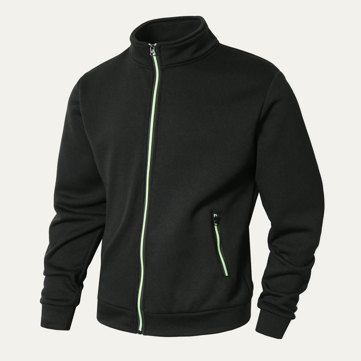 Mens Track Jacket Stand Collar Contrast Zipper