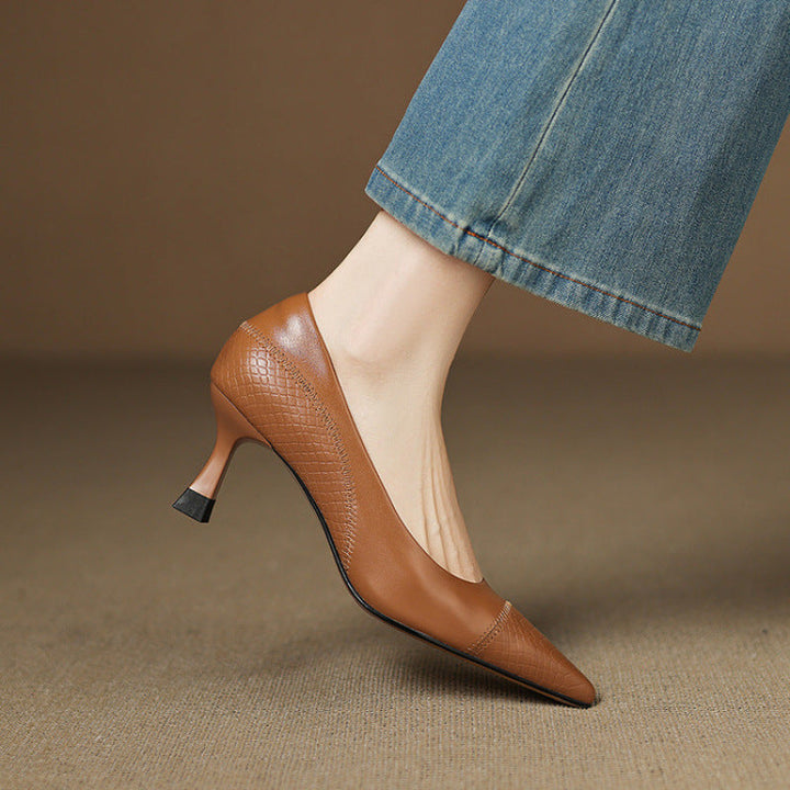 Womens Heels Genuine Leather Classic Fit