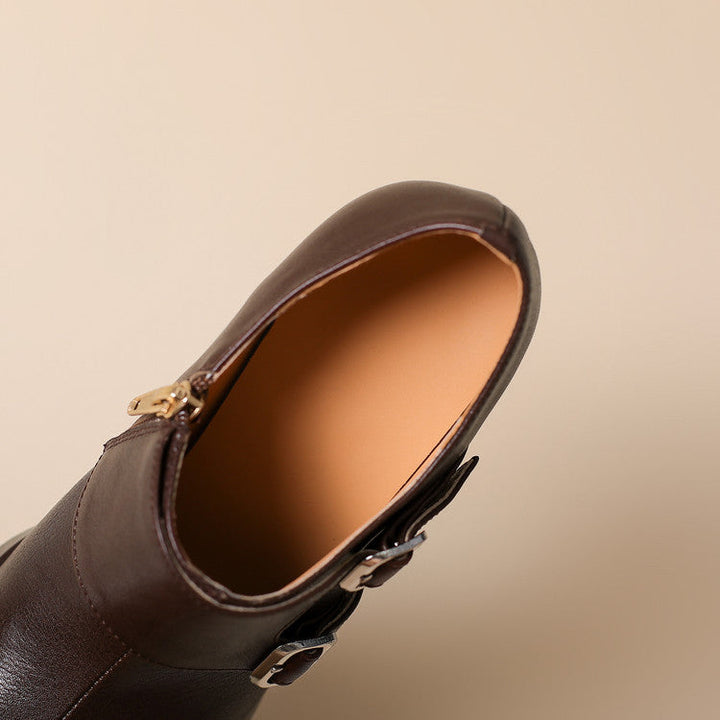 Womens Genuine Leather Heels Classic Fit