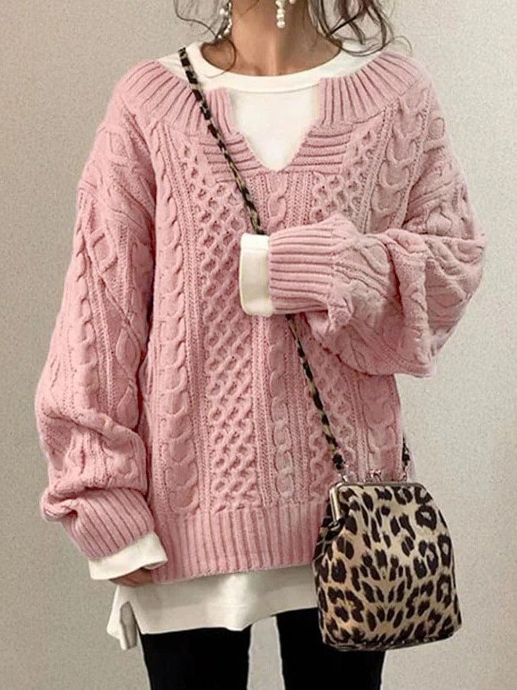 Womens Oversized Knit Sweater Cozy Fit