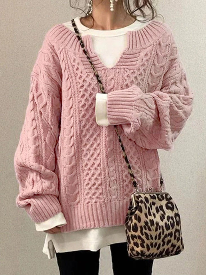 Womens Oversized Knit Sweater Cozy Fit