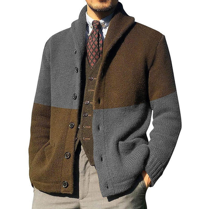 Womens Cardigan with Color Blocking Design Fashionable Fit