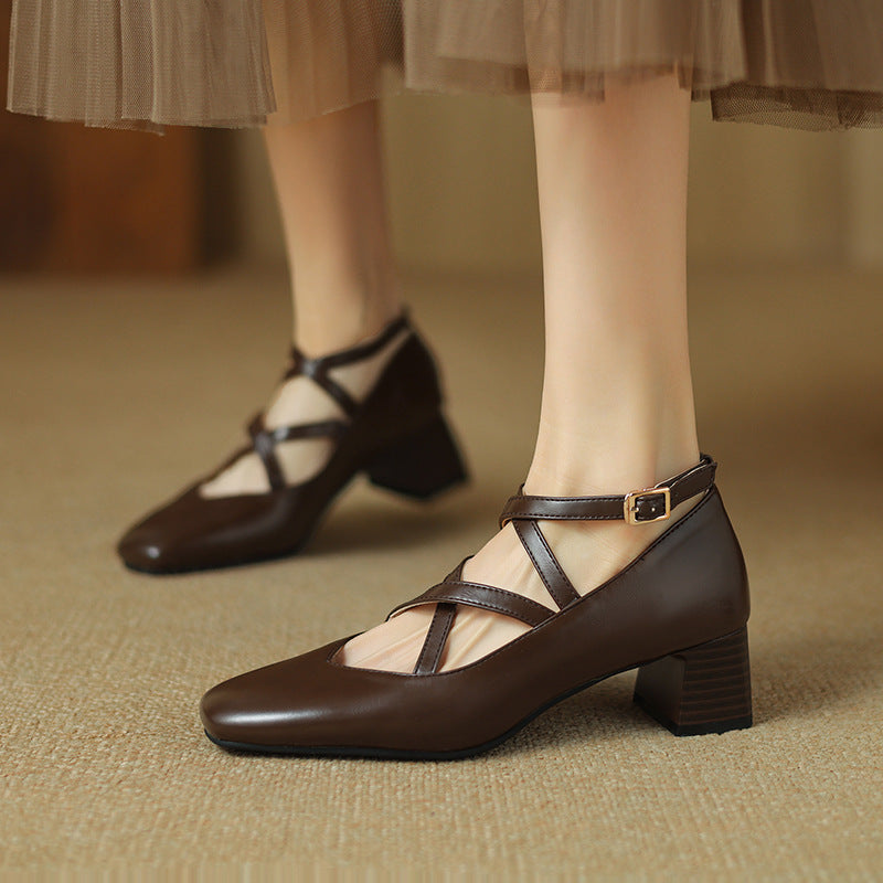 Womens Leather Heels Classic Fit - BritishMode