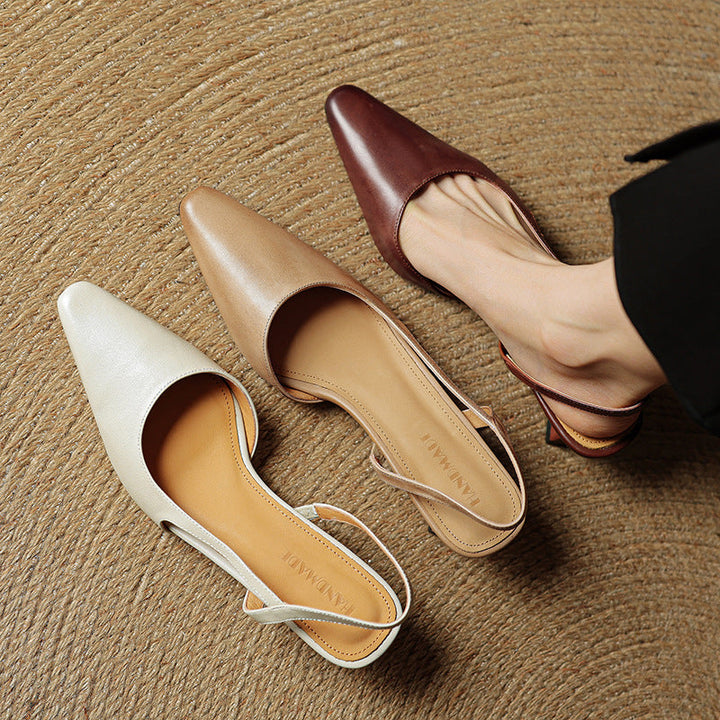 Womens Genuine Leather Heels Classic Fit