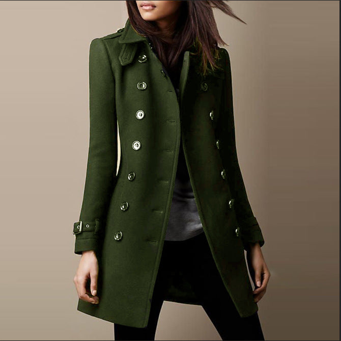 Womens Tailored Winter Coat Classic Fit Wool Blend