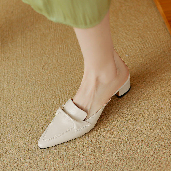 Womens Leather Mules Genuine Leather Slip-On