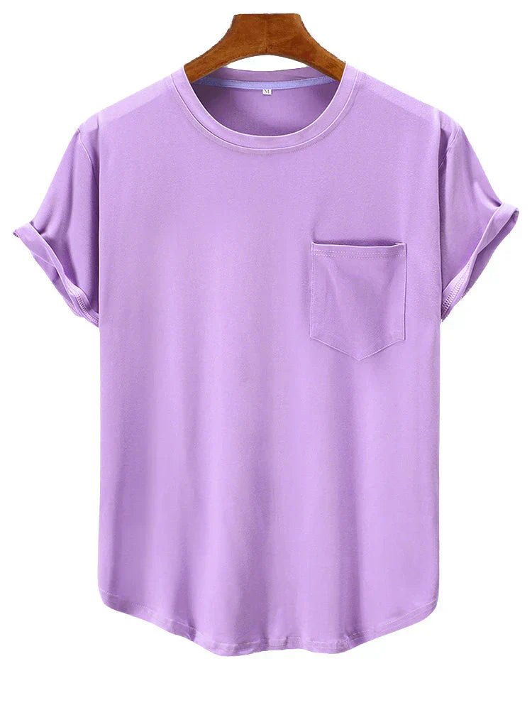 Mens T-Shirt Cotton Pocket Casual Fit - BritishMode
