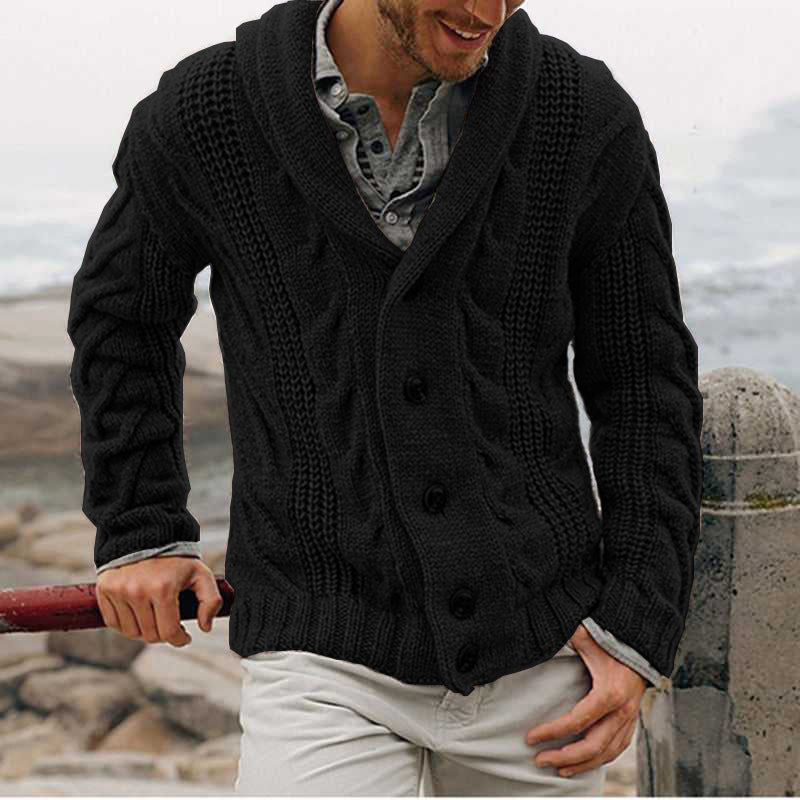 Womens Cardigan Structured Design Rolled-Up Collar