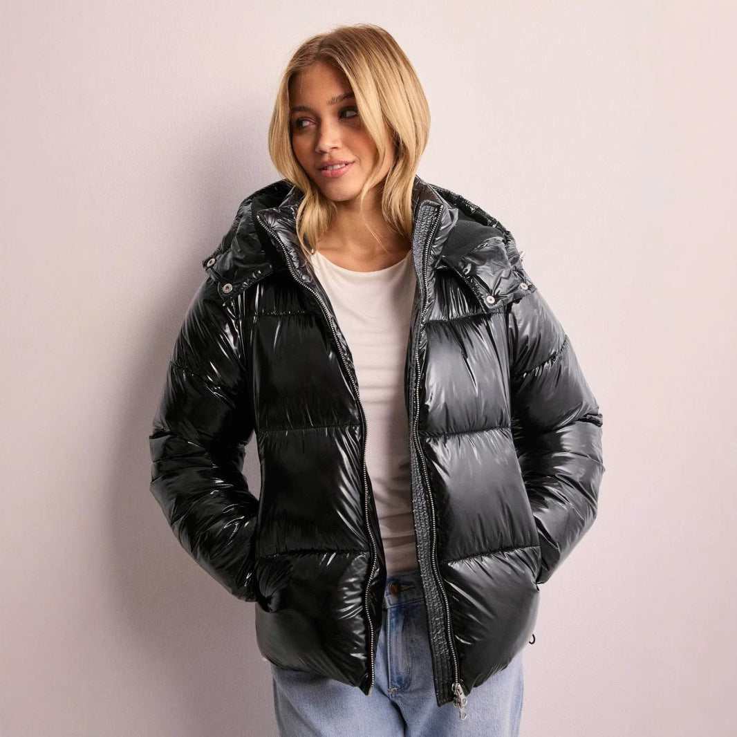 Womens Hooded Puffer Jacket Quilted Warm Fit - BritishMode
