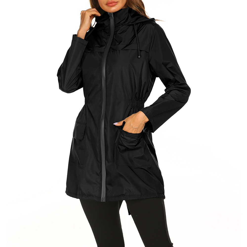 Womens Hooded Raincoat Waterproof Lightweight Fit