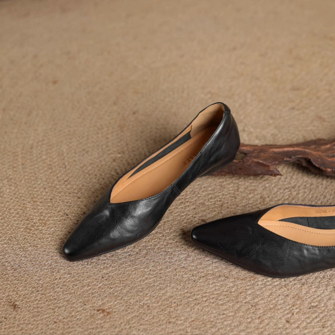 Womens Genuine Leather Mules Slip-On Comfortable