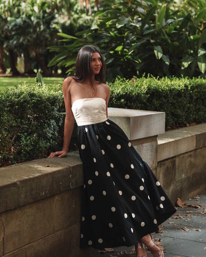 Womens Sleeveless Summer Dress Dot Print Elegant Fit