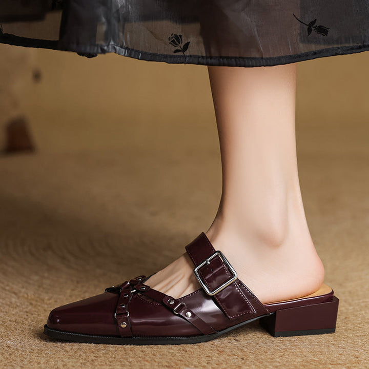Womens Slingback Shoes Genuine Leather - BritishMode