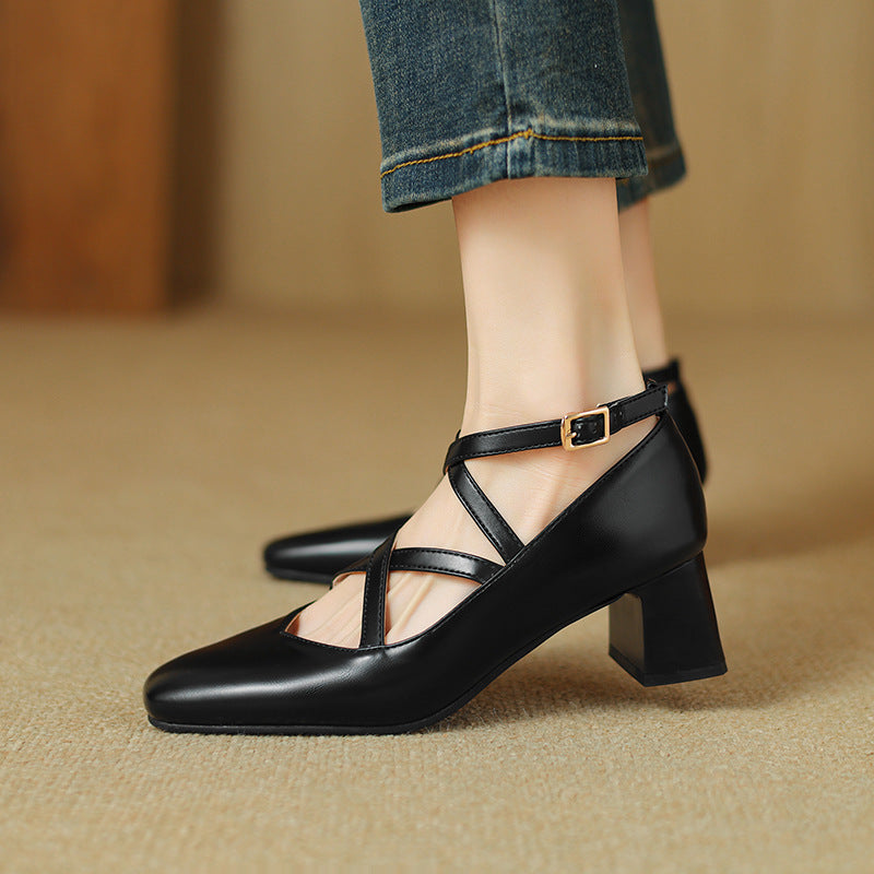 Womens Leather Heels Classic Fit