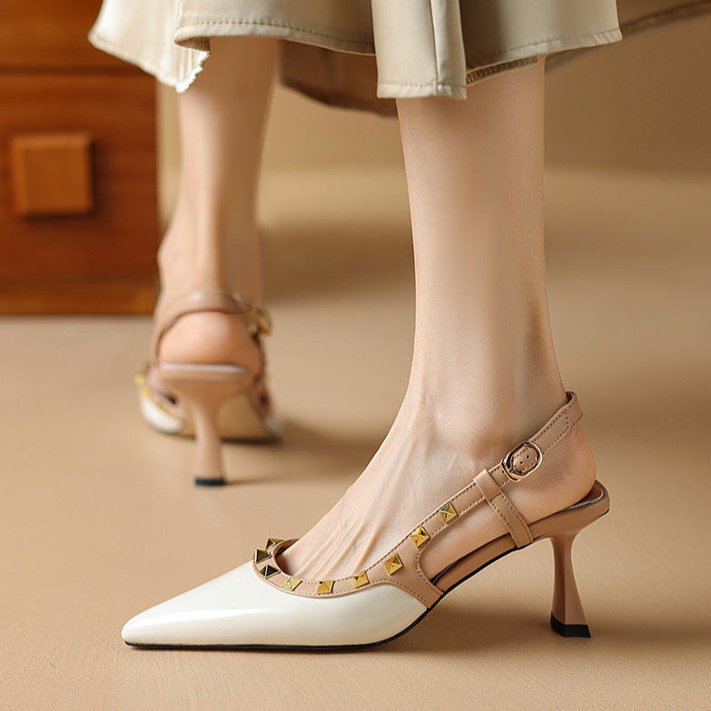 Womens Leather Heels Genuine Material Classic Fit