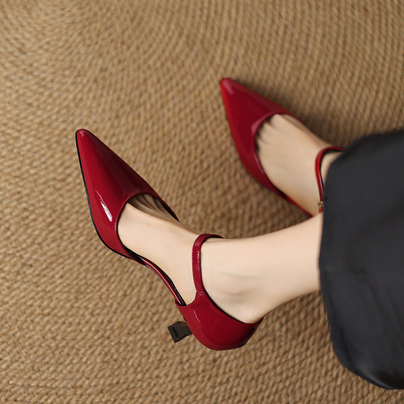 Womens Genuine Leather Heels Classic Fit
