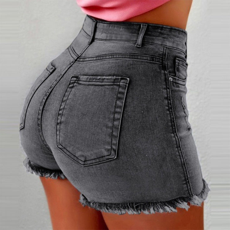 Womens Denim Micro Shorts Skinny Fit Short
