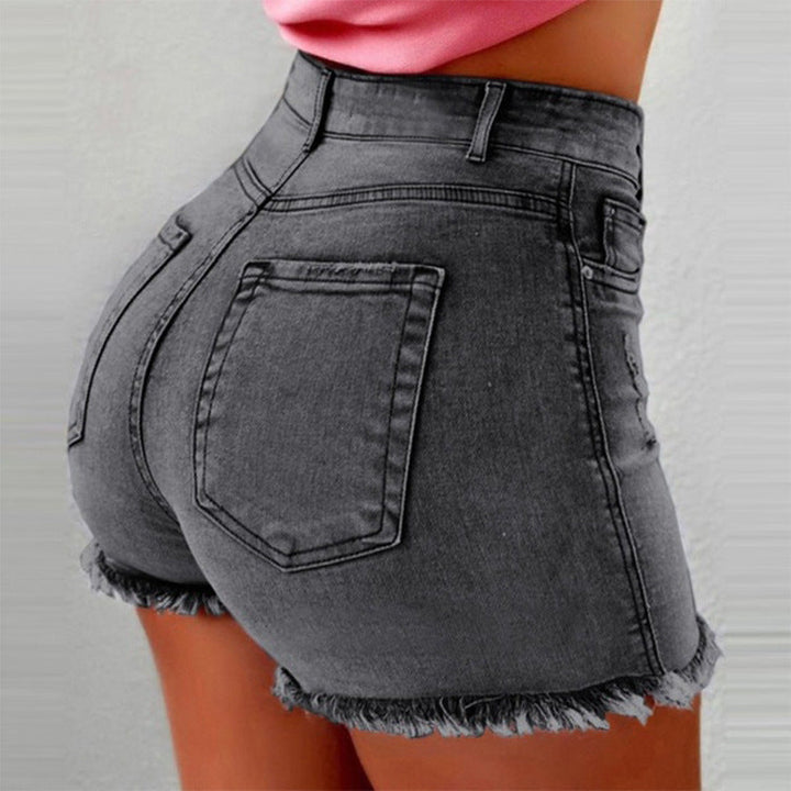 Womens Denim Micro Shorts Skinny Fit Short