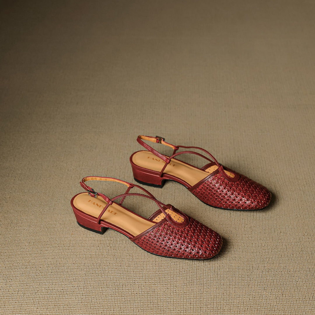 Womens Slingback Shoes Genuine Leather Classic Fit