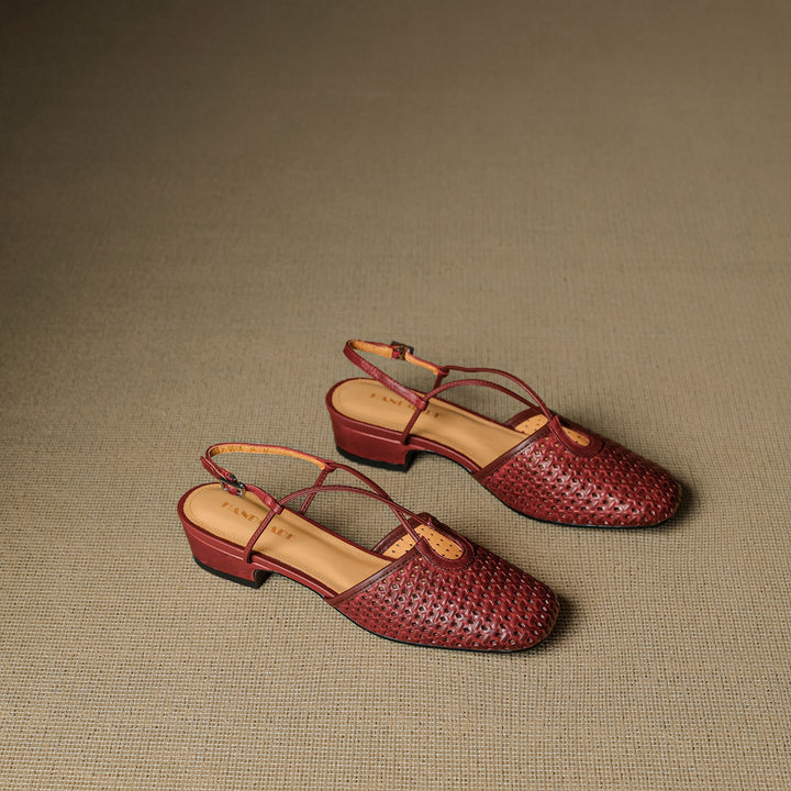Womens Slingback Shoes Genuine Leather Classic Fit