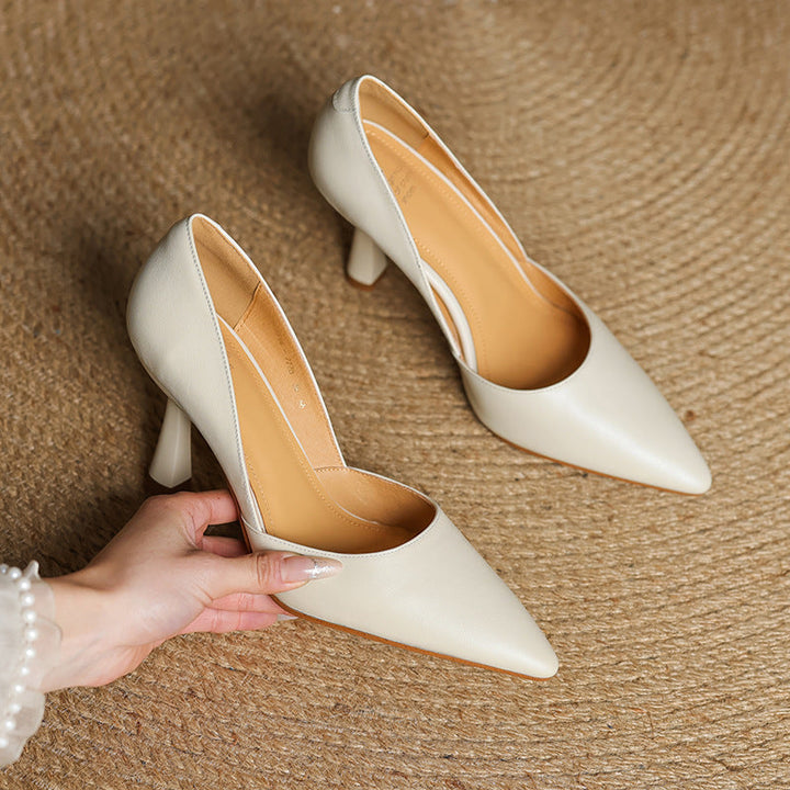 Womens Genuine Leather Heels Classic Fit