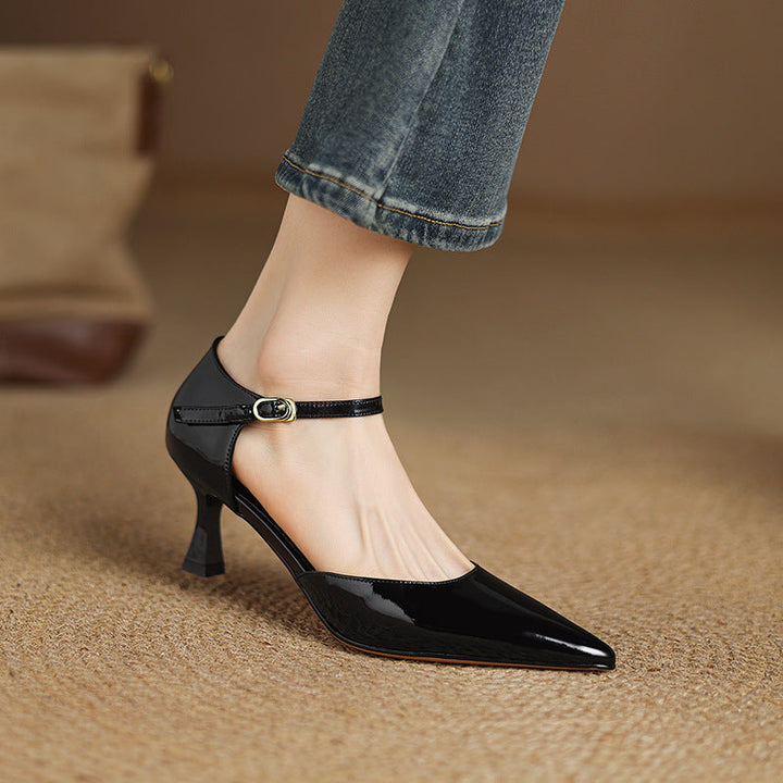 Womens Genuine Leather Heels Classic Fit